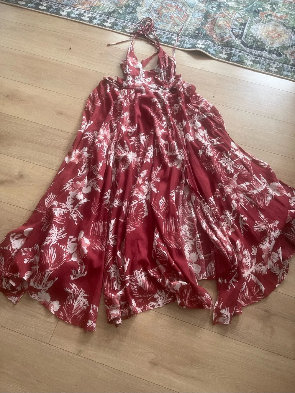 Free people Size medium Floral Halter woman's Maxi Dress - Picture 7 of 11